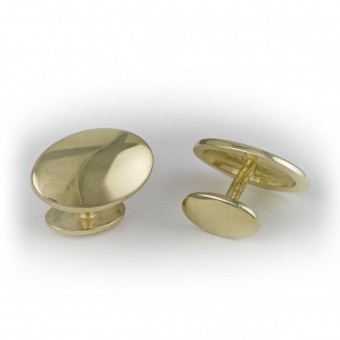 9 Carat Gold Oval Cufflinks