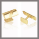 Gold bar with frosted slash cufflinks