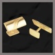 Gold bar with frosted slash cufflinks