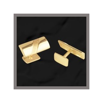 9 Carat Gold Bar: Frosted Slash Cufflinks