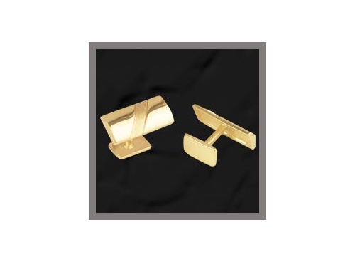 Gold bar with frosted slash cufflinks